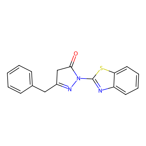 2-(1,3-benzothiazol-2-yl)-5-benzyl-2,4-dihydro-3H-pyrazol-3-one structure