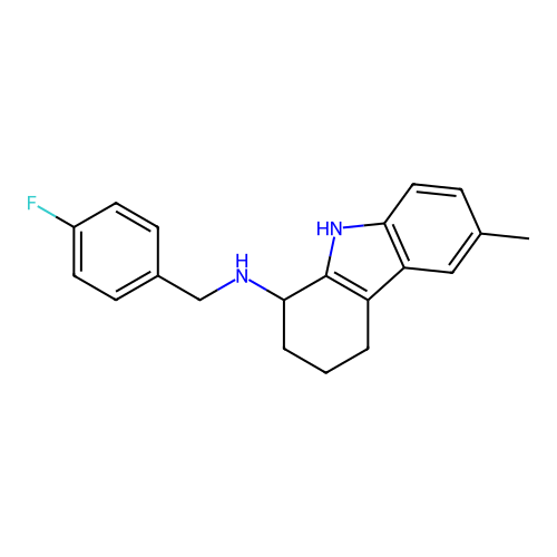 N-(4-fluorobenzyl)-6-methyl-2,3,4,9-tetrahydro-1H-carbazol-1-amine structure