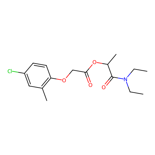 (4-Chloro-2-methyl-phenoxy)-acetic acid 1-diethylcarbamoyl-ethyl ester structure