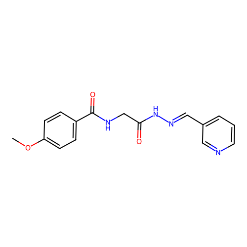(E)-4-methoxy-N-(2-oxo-2-(2-(pyridin-3-ylmethylene)hydrazinyl)ethyl)benzamide structure