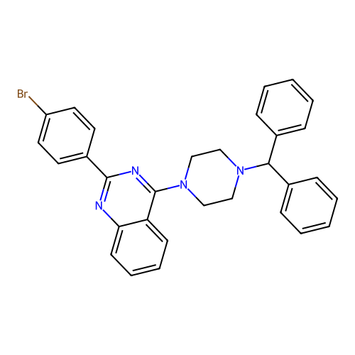 4-(4-Benzhydrylpiperazin-1-yl)-2-(4-bromophenyl)quinazoline structure