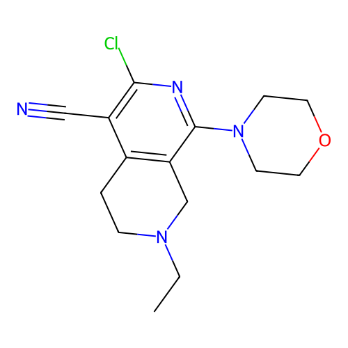 3-Chloro-7-ethyl-1-morpholin-4-yl-5,6,7,8-tetrahydro-[2,7]naphthyridine-4-carbonitrile structure
