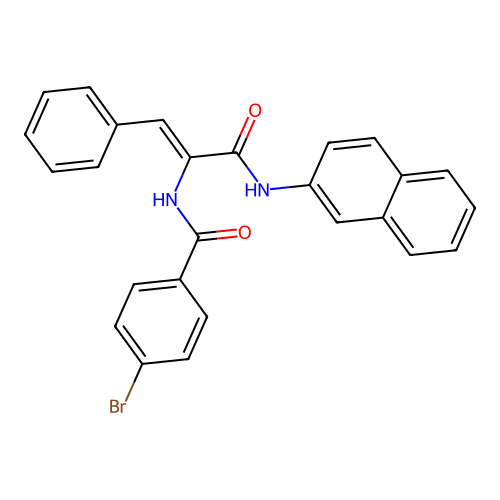 4-bromo-N-[(1Z)-3-(naphthalen-2-ylamino)-3-oxo-1-phenylprop-1-en-2-yl]benzamide structure