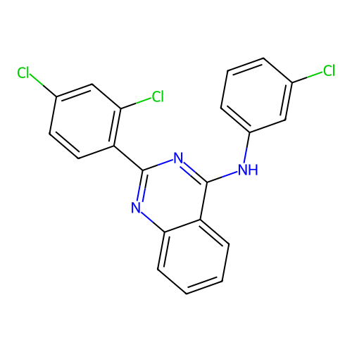 N-(3-chlorophenyl)-2-(2,4-dichlorophenyl)quinazolin-4-amine structure