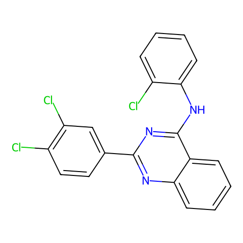 N-(2-chlorophenyl)-2-(3,4-dichlorophenyl)quinazolin-4-amine structure