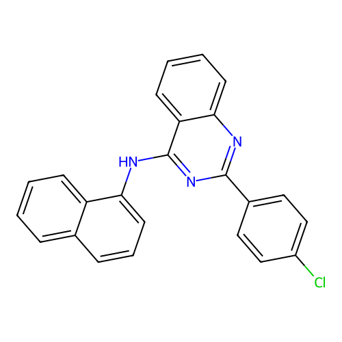 2-(4-chlorophenyl)-N-(naphthalen-1-yl)quinazolin-4-amine structure