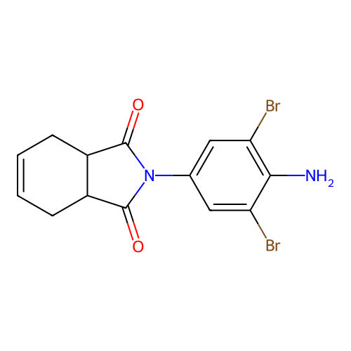 2-(4-amino-3,5-dibromophenyl)-3a,4,7,7a-tetrahydro-1H-isoindole-1,3(2H)-dione structure