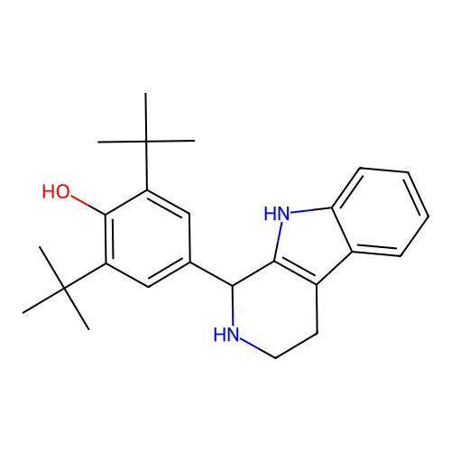 Pyrido[3,4-b]indole, 1,2,3,4-tetrahydro-1-(3,5-di-tert-butyl-4-hydroxyphenyl)- structure