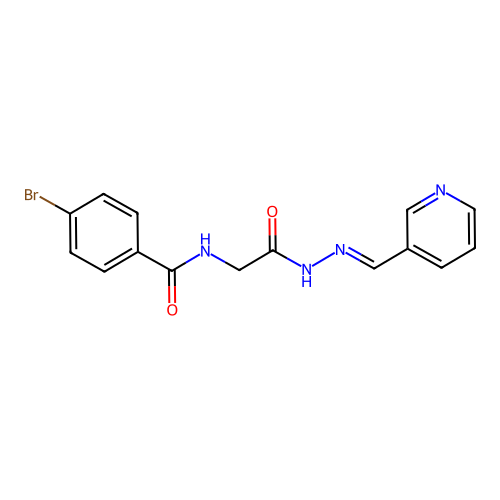 (E)-4-bromo-N-(2-oxo-2-(2-(pyridin-3-ylmethylene)hydrazinyl)ethyl)benzamide structure