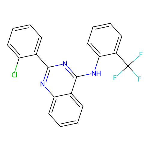 2-(2-chlorophenyl)-N-[2-(trifluoromethyl)phenyl]quinazolin-4-amine structure