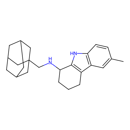 N-(1-adamantylmethyl)-6-methyl-2,3,4,9-tetrahydro-1H-carbazol-1-amine structure