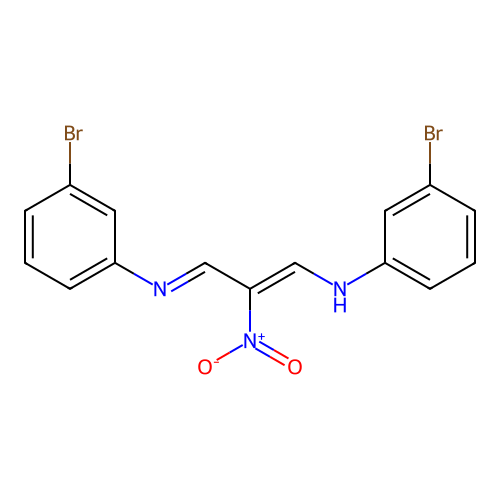 (E)-3-bromo-N-((Z)-3-((3-bromophenyl)amino)-2-nitroallylidene)aniline structure