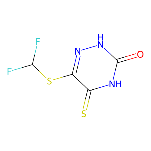 6-Difluoromethylsulfanyl-5-thioxo-4,5-dihydro-2H-[1,2,4]triazin-3-one structure