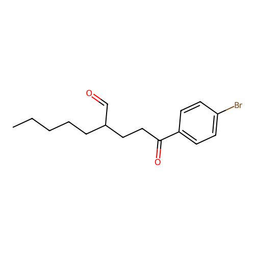 2-[3-(4-Bromophenyl)-3-oxopropyl]heptanal structure