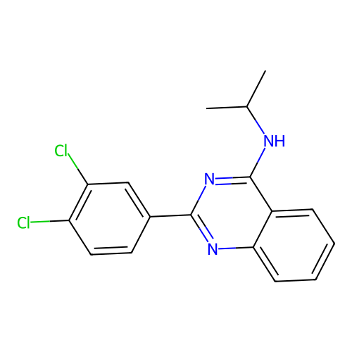 2-(3,4-dichlorophenyl)-N-(propan-2-yl)quinazolin-4-amine structure