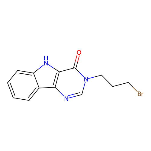 3-(3-bromopropyl)-3,5-dihydro-4H-pyrimido[5,4-b]indol-4-one structure