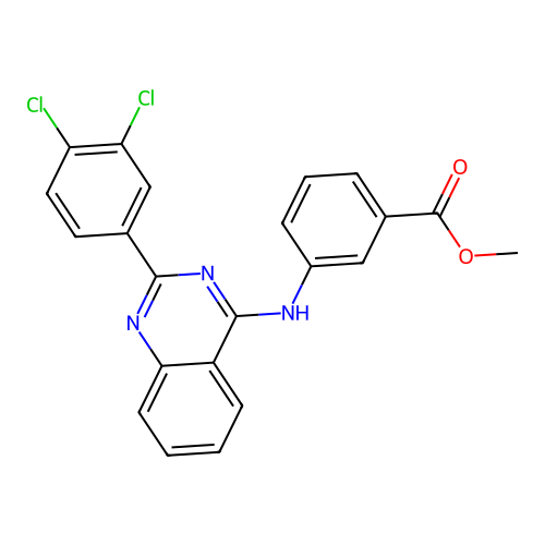 Methyl 3-((2-(3,4-dichlorophenyl)quinazolin-4-yl)amino)benzoate structure