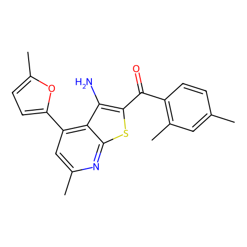 (3-amino-6-methyl-4-(5-methylfuran-2-yl)thieno[2,3-b]pyridin-2-yl)(2,4-dimethylphenyl)methanone structure