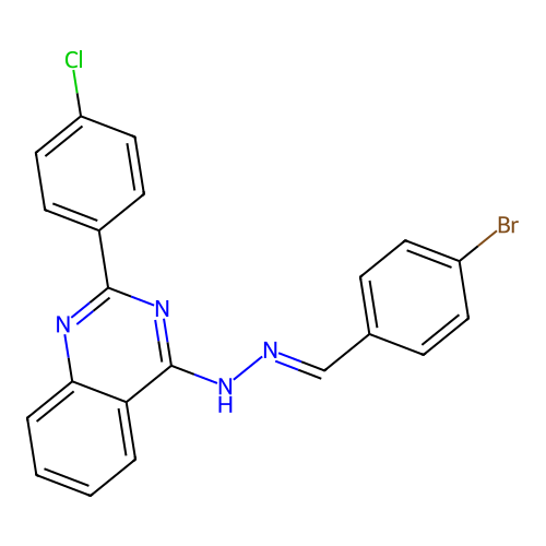 4-(2-(4-Bromobenzylidene)hydrazinyl)-2-(4-chlorophenyl)quinazoline structure