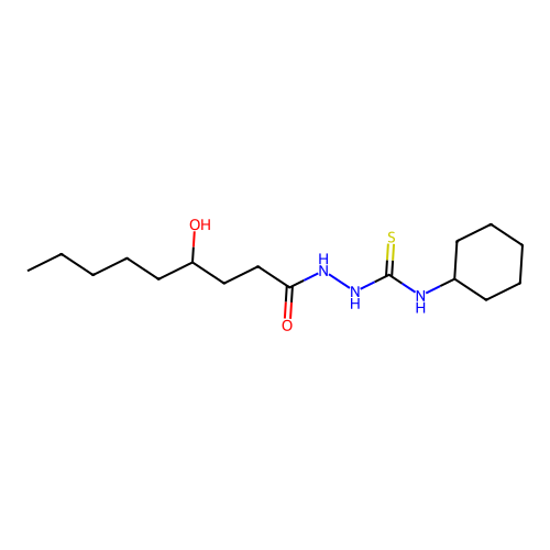 N-cyclohexyl-2-(4-hydroxynonanoyl)hydrazinecarbothioamide structure