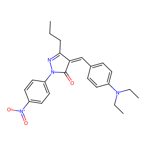 (4Z)-4-[[4-(diethylamino)phenyl]methylidene]-2-(4-nitrophenyl)-5-propylpyrazol-3-one structure