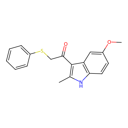1-(5-methoxy-2-methyl-1H-indol-3-yl)-2-(phenylsulfanyl)ethanone structure