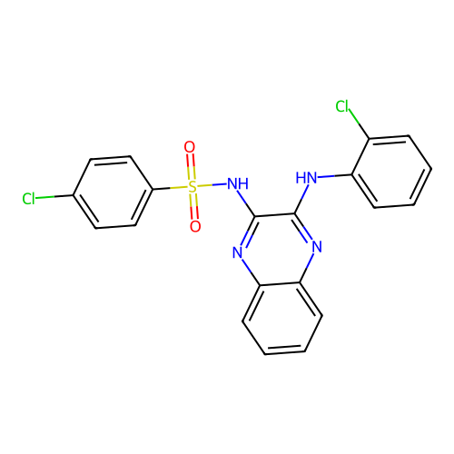 4-chloro-N-[3-(2-chloroanilino)quinoxalin-2-yl]benzenesulfonamide structure