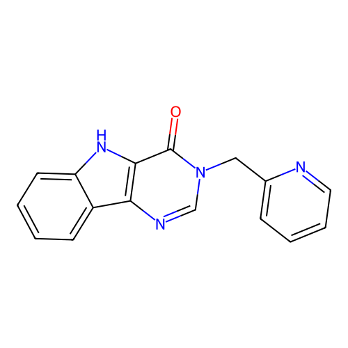 3-(pyridin-2-ylmethyl)-3,5-dihydro-4H-pyrimido[5,4-b]indol-4-one structure