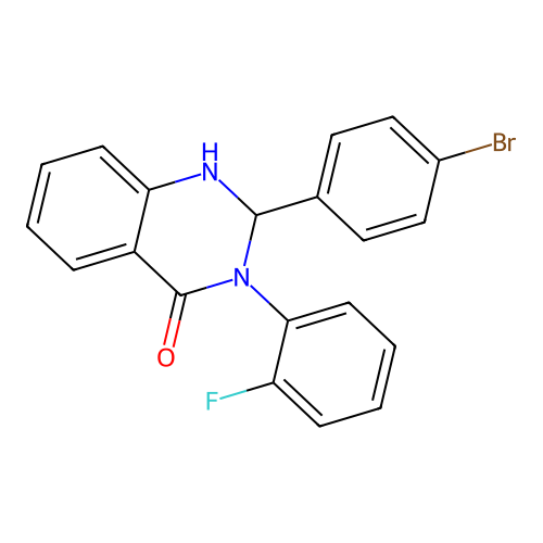 2-(4-bromophenyl)-3-(2-fluorophenyl)-2,3-dihydroquinazolin-4(1H)-one structure