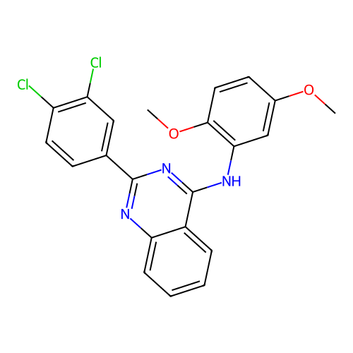 2-(3,4-dichlorophenyl)-N-(2,5-dimethoxyphenyl)quinazolin-4-amine structure