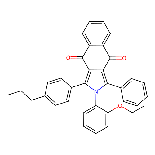 2-(2-ethoxyphenyl)-1-phenyl-3-(4-propylphenyl)-2H-benzo[f]isoindole-4,9-dione structure