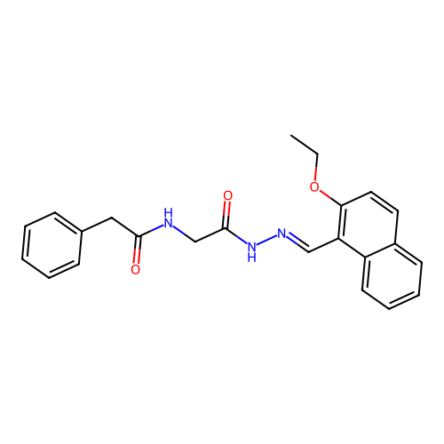 (E)-N-(2-(2-((2-ethoxynaphthalen-1-yl)methylene)hydrazinyl)-2-oxoethyl)-2-phenylacetamide structure