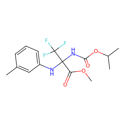 Methyl 3,3,3-trifluoro-2-((isopropoxycarbonyl)amino)-2-(m-tolylamino)propanoate structure