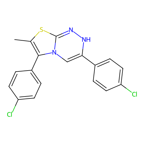 3,6-bis(4-chlorophenyl)-7-methyl-2H-[1,3]thiazolo[2,3-c][1,2,4]triazine structure