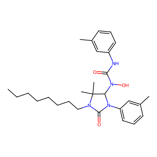 1-[5,5-dimethyl-3-(3-methylphenyl)-1-octyl-2-oxoimidazolidin-4-yl]-1-hydroxy-3-(3-methylphenyl)urea structure