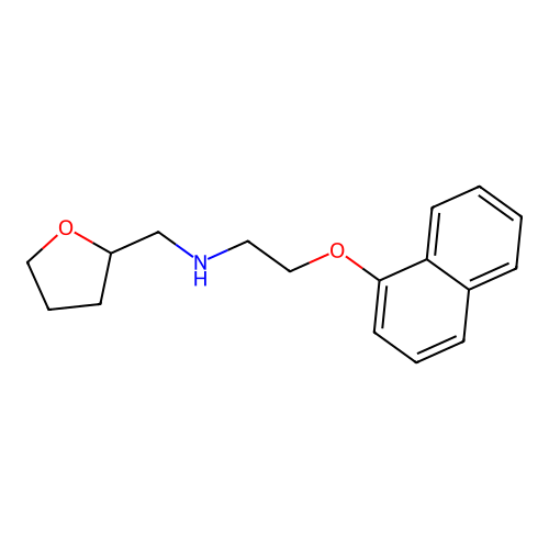 2-(naphthalen-1-yloxy)-N-((tetrahydrofuran-2-yl)methyl)ethanamine structure