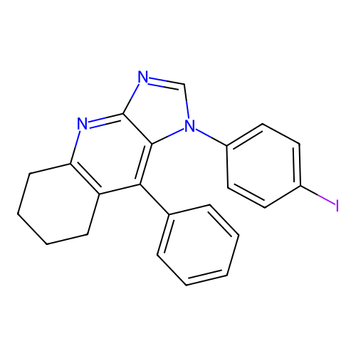 1-(4-iodophenyl)-9-phenyl-5,6,7,8-tetrahydro-1H-imidazo[4,5-b]quinoline structure