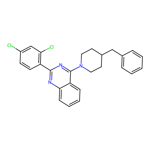 4-(4-Benzylpiperidin-1-yl)-2-(2,4-dichlorophenyl)quinazoline structure
