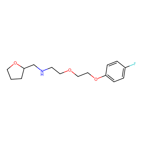 2-(2-(4-fluorophenoxy)ethoxy)-N-((tetrahydrofuran-2-yl)methyl)ethanamine structure