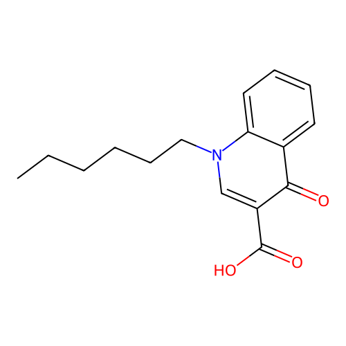 1-Hexyl-4-oxo-1,4-dihydroquinoline-3-carboxylic acid structure