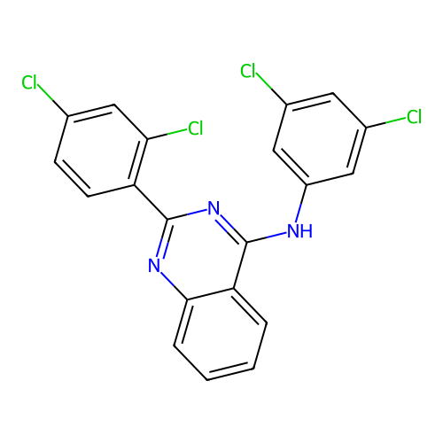 2-(2,4-dichlorophenyl)-N-(3,5-dichlorophenyl)quinazolin-4-amine structure