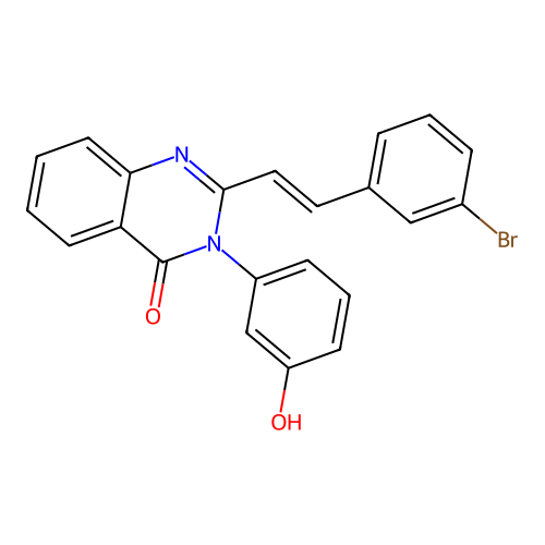 2-[(E)-2-(3-bromophenyl)ethenyl]-3-(3-hydroxyphenyl)quinazolin-4(3H)-one structure