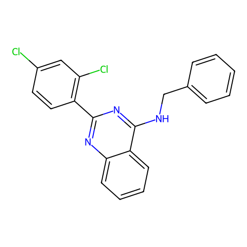 N-benzyl-2-(2,4-dichlorophenyl)quinazolin-4-amine structure