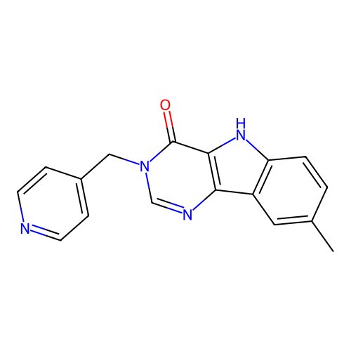 8-Methyl-3-pyridin-4-ylmethyl-3,5-dihydro-pyrimido[5,4-b]indol-4-one structure