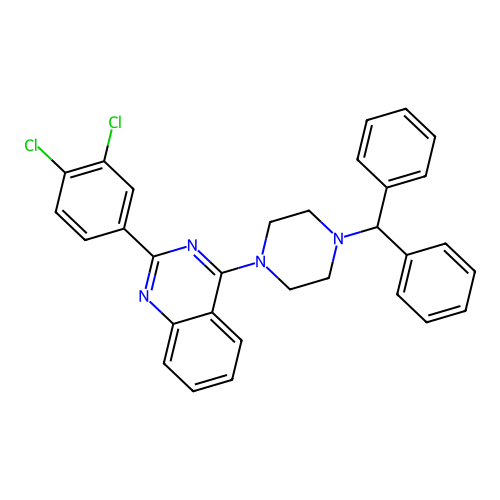 4-(4-Benzhydrylpiperazin-1-yl)-2-(3,4-dichlorophenyl)quinazoline structure