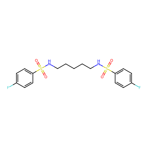 N,N'-pentane-1,5-diylbis(4-fluorobenzenesulfonamide) structure