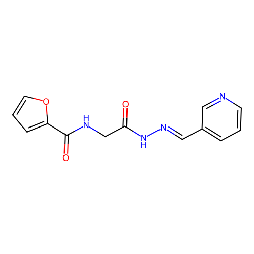 (E)-N-(2-oxo-2-(2-(pyridin-3-ylmethylene)hydrazinyl)ethyl)furan-2-carboxamide structure