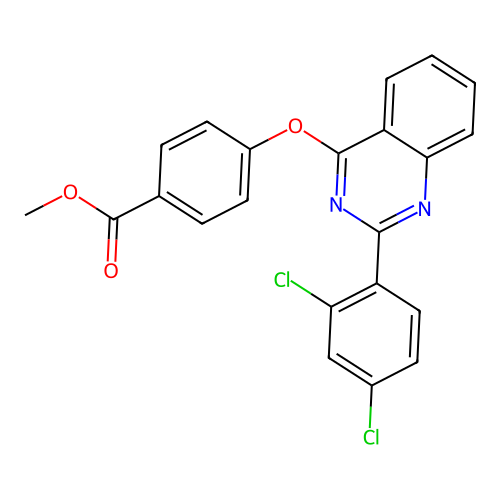 Methyl 4-((2-(2,4-dichlorophenyl)quinazolin-4-yl)oxy)benzoate structure