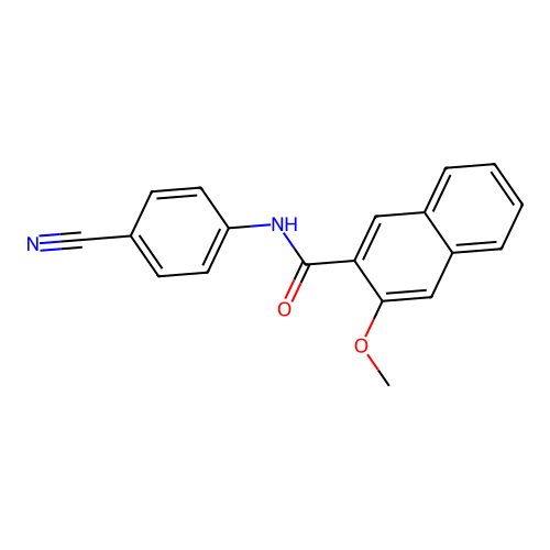 N-(4-cyanophenyl)-3-methoxynaphthalene-2-carboxamide structure