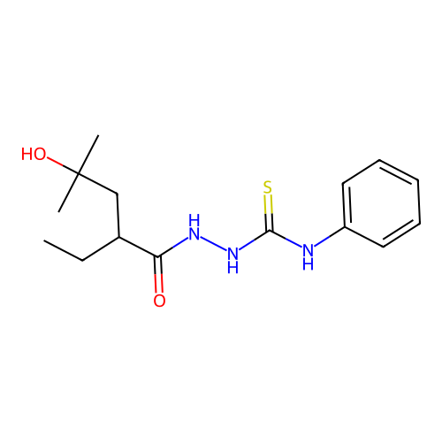 1-[(2-Ethyl-4-hydroxy-4-methyl-1-oxopentyl)amino]-3-phenylthiourea structure